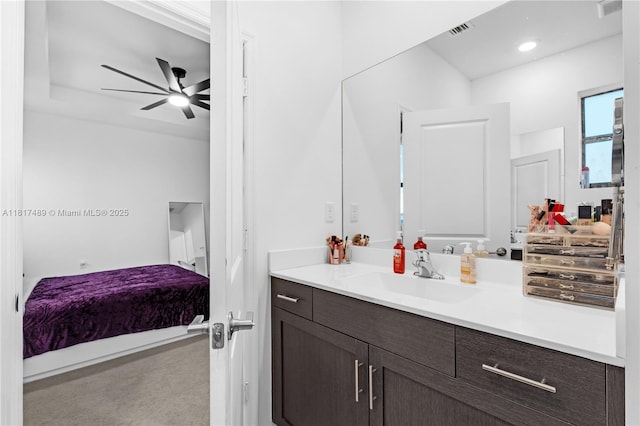 10225 SW 231st Ln, Miami, FL 33190 - bathroom with vanity, ensuite bathroom, and a ceiling fan