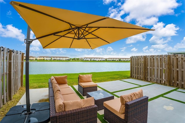10225 SW 231st Ln, Miami, FL 33190 - view of patio / terrace featuring a water view and outdoor lounge area