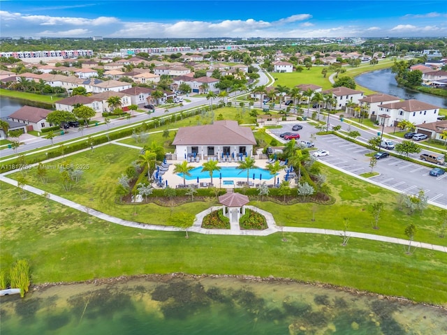 10225 SW 231st Ln, Miami, FL 33190 - aerial overview of property's location featuring a large body of water, a pool area, and nearby suburban area
