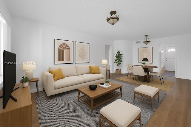 3401 SW 10th St Unit 2B, Miami, FL 33135 - living room featuring wood finished floors