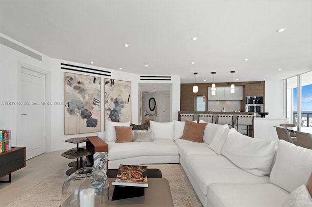 450 Alton Rd Unit 2007, Miami Beach, FL 33139 - living room featuring recessed lighting