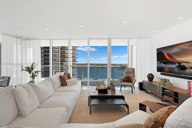450 Alton Rd Unit 2007, Miami Beach, FL 33139 - living area with a wall of windows and recessed lighting