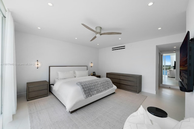 450 Alton Rd Unit 2007, Miami Beach, FL 33139 - bedroom featuring recessed lighting and a ceiling fan