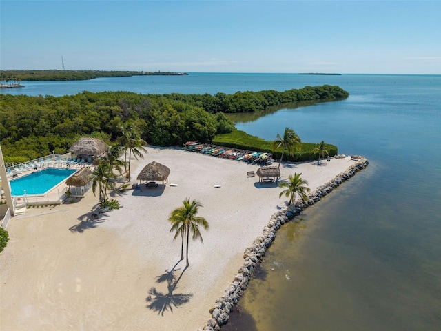 200 Wrenn St Ph 701, Plantation Key, FL 33070 - drone / aerial view of a pool area and a large body of water