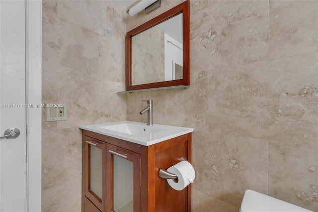 1100 11th St Unit 208, Miami Beach, FL 33139 - half bath with tile walls, vanity, and toilet