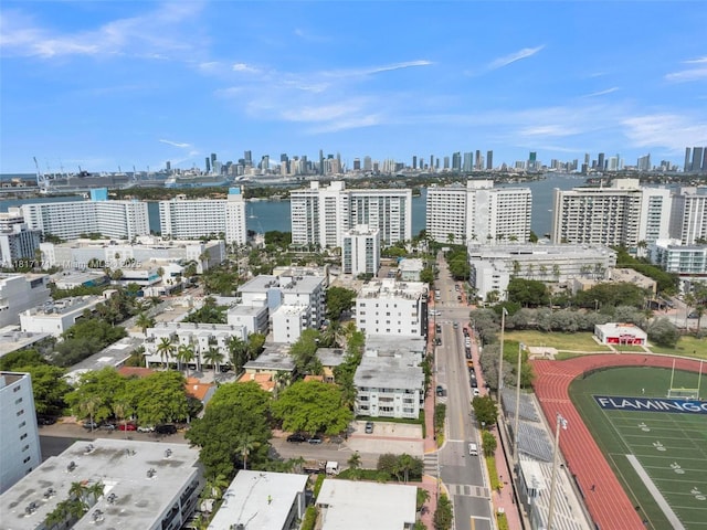 1100 11th St Unit 208, Miami Beach, FL 33139 - drone / aerial view of city skyline and a large body of water