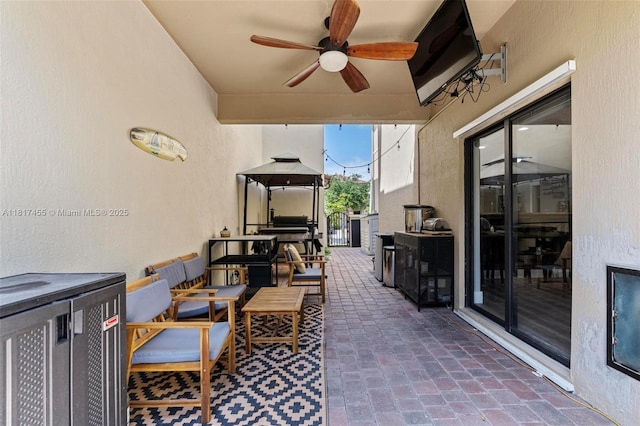 22791 SW 88th Pl, Cutler Bay, FL 33190 - view of patio / terrace with ceiling fan and outdoor lounge area