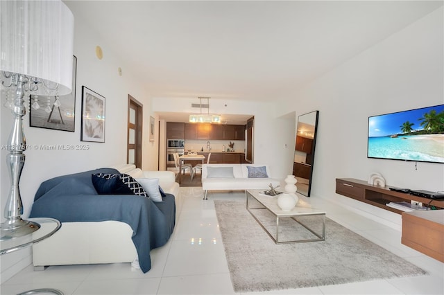 485 Brickell Ave Unit 1801, Miami, FL 33131 - living area featuring light tile patterned floors