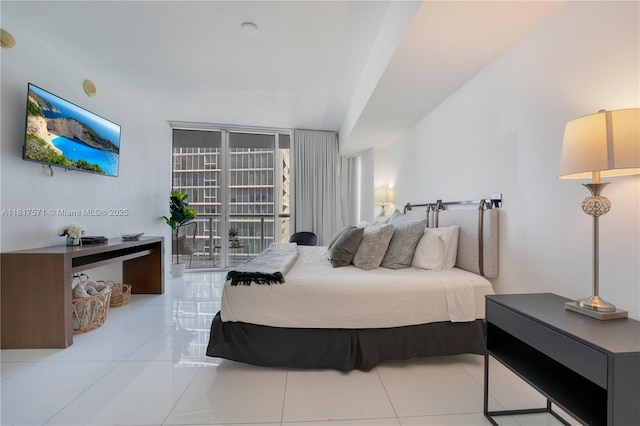 485 Brickell Ave Unit 1801, Miami, FL 33131 - tiled bedroom with access to outside and a wall of windows