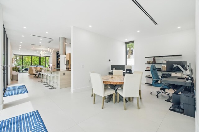 1845 NE 124th St, North Miami, FL 33181 - dining room with recessed lighting and an office area