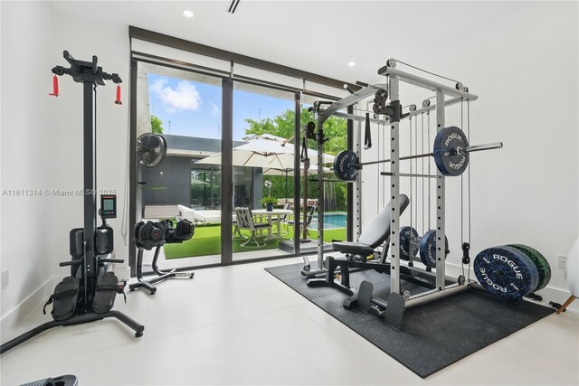 1845 NE 124th St, North Miami, FL 33181 - exercise area with floor to ceiling windows