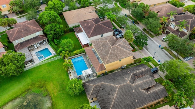 4452 Rainbow Ave, Weston, FL 33332 - aerial view of residential area featuring a pool area