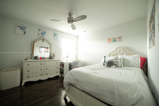 4452 Rainbow Ave, Weston, FL 33332 - bedroom with dark wood-type flooring and a ceiling fan