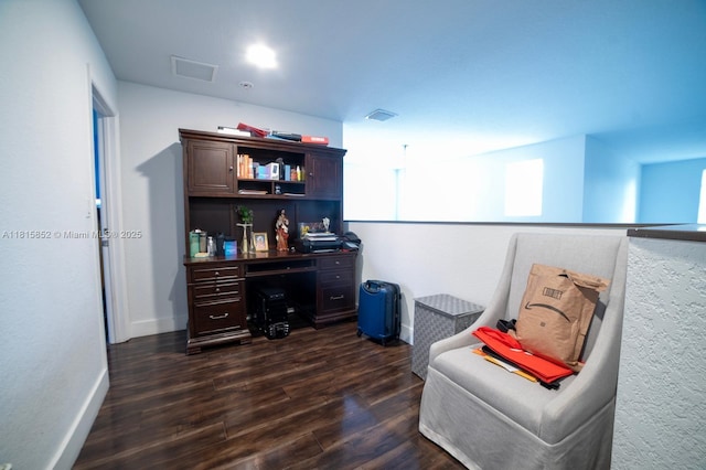 4452 Rainbow Ave, Weston, FL 33332 - home office with dark wood-style flooring and baseboards