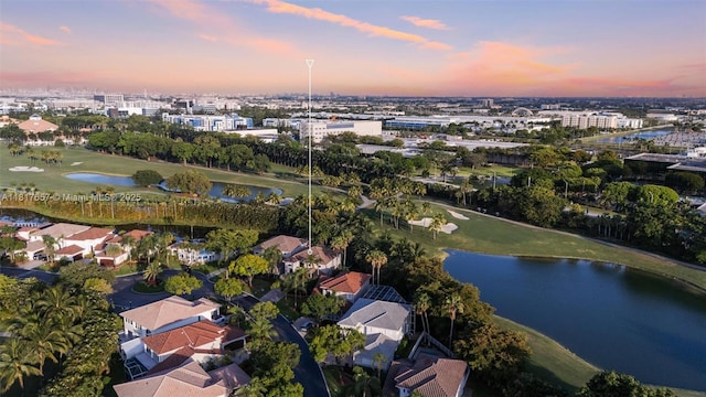 4425 NW 93rd Doral Ct, Doral, FL 33178 - aerial view at dusk of a water view and view of golf course