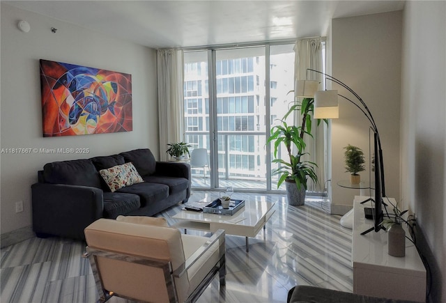 485 Brickell Ave Unit 4711, Miami, FL 33131 - living area with expansive windows and baseboards