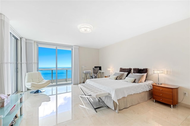 1331 Brickell Bay Dr Unit 4001, Miami, FL 33131 - bedroom featuring a water view, floor to ceiling windows, and access to exterior