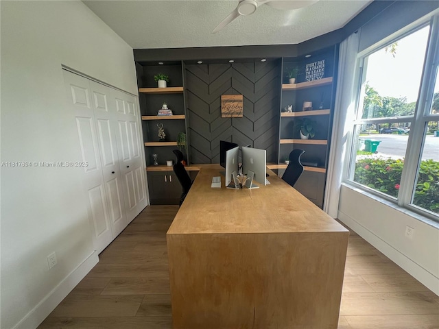 7714 NW 70th Way, Parkland, FL 33067 - office featuring plenty of natural light, wood finished floors, and ceiling fan