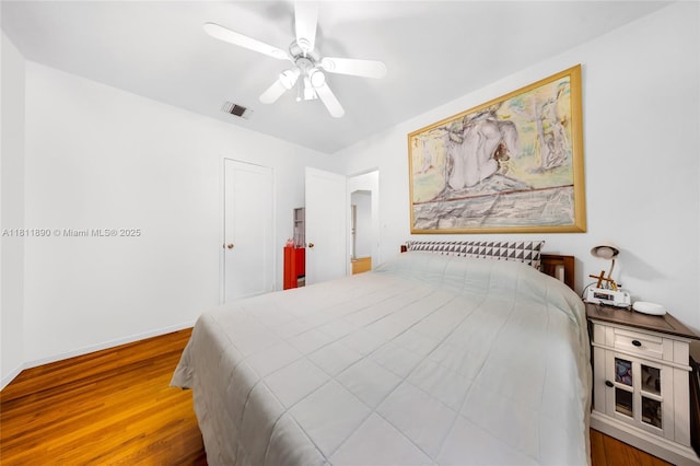 81 Hough Dr, Miami Springs, FL 33166 - bedroom featuring wood finished floors and a ceiling fan
