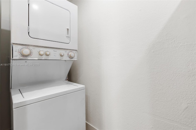 2385 SW 17th St, Miami, FL 33145 - washroom with stacked washer / drying machine