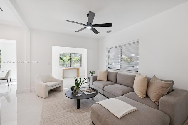 326 SW 20th Rd, Miami, FL 33129 - living area featuring a ceiling fan