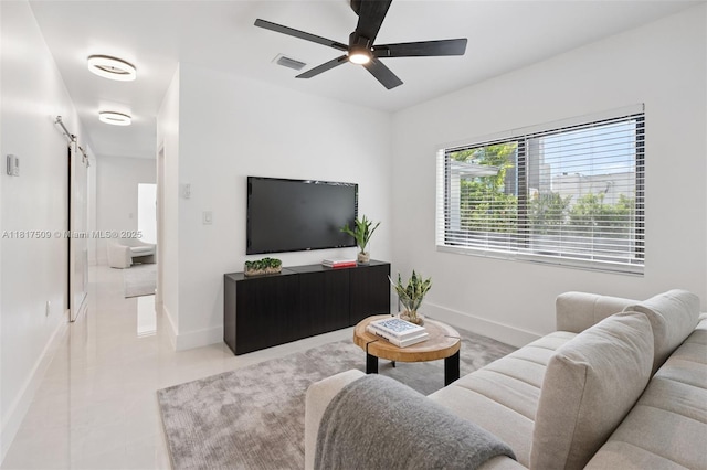 326 SW 20th Rd, Miami, FL 33129 - living room featuring baseboards and ceiling fan