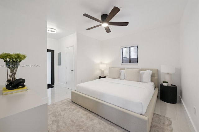 326 SW 20th Rd, Miami, FL 33129 - bedroom with ceiling fan and tile patterned flooring