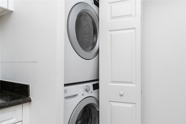 17125 N Bay Rd Unit 3104, Sunny Isles Beach, FL 33160 - laundry room with stacked washer / dryer