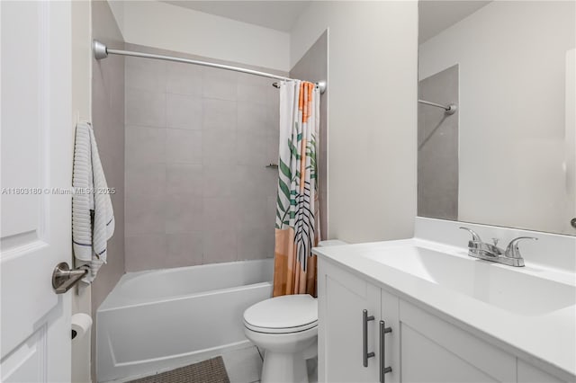 10625 W 32nd Ln, Hialeah, FL 33018 - full bathroom featuring vanity, shower / tub combo, toilet, and tile patterned floors
