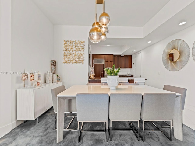 15901 Collins Ave Unit 403, Sunny Isles Beach, FL 33160 - dining room with recessed lighting and dark colored carpet