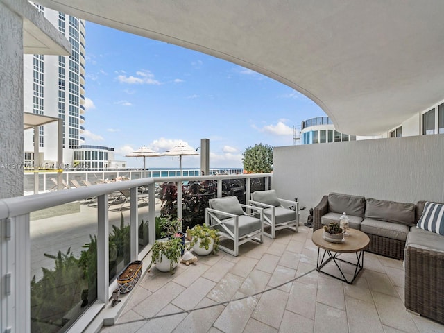 15901 Collins Ave Unit 403, Sunny Isles Beach, FL 33160 - balcony featuring an outdoor living space