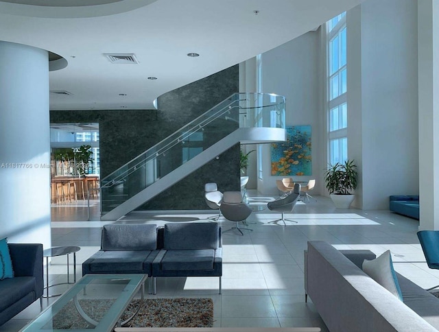 1900 N Bayshore Dr Unit 3909, Miami, FL 33132 - lobby with a high ceiling and stairs