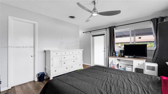 3145 Hollywood Blvd, Hollywood, FL 33021 - bedroom featuring wood finished floors and a ceiling fan