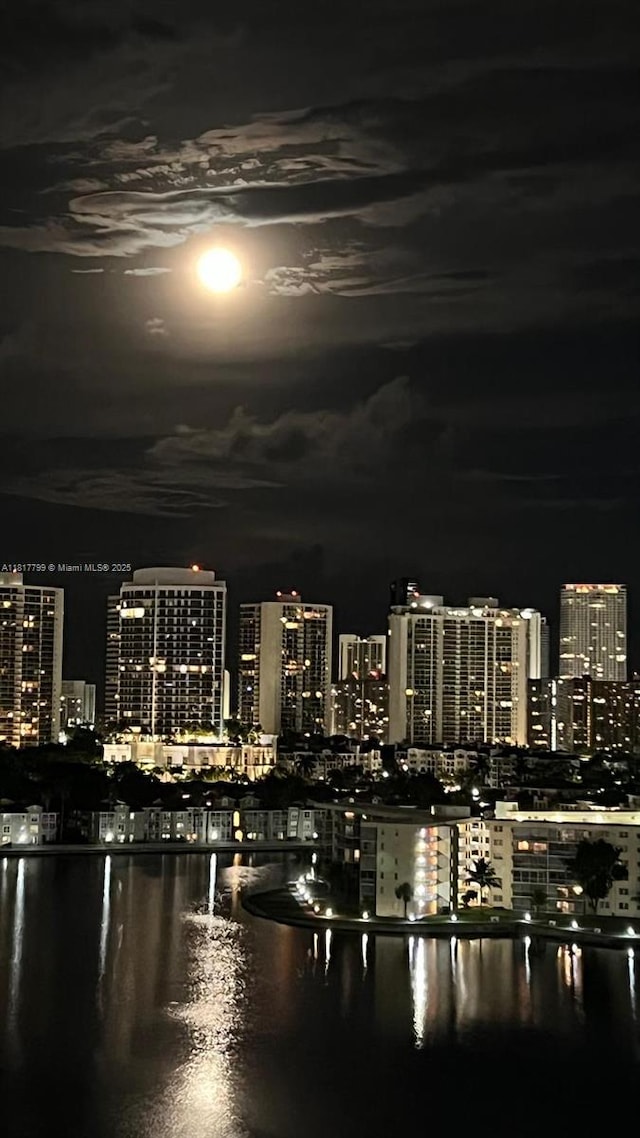 18051 Biscayne Blvd Unit 1501, Aventura, FL 33160 - view of city with a view of city lights and a large body of water