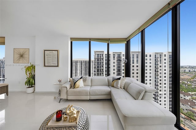 5252 NW 85th Ave Unit 1701, Doral, FL 33166 - living area featuring a city view and tile patterned flooring