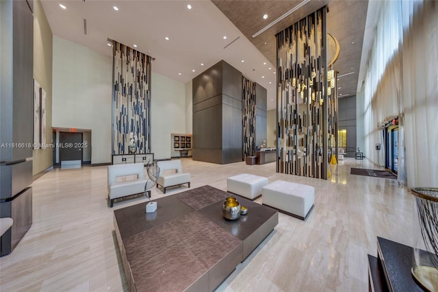 5252 NW 85th Ave Unit 1701, Doral, FL 33166 - lobby featuring a high ceiling and recessed lighting