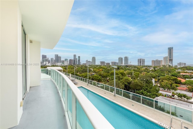 2525 SW 3rd Ave Unit 711, Miami, FL 33129 - balcony featuring a view of skyline and view of pool