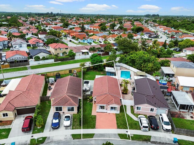 14358 SW 175th Ter, Miami, FL 33177 - aerial perspective of suburban area featuring property boundaries highlighted