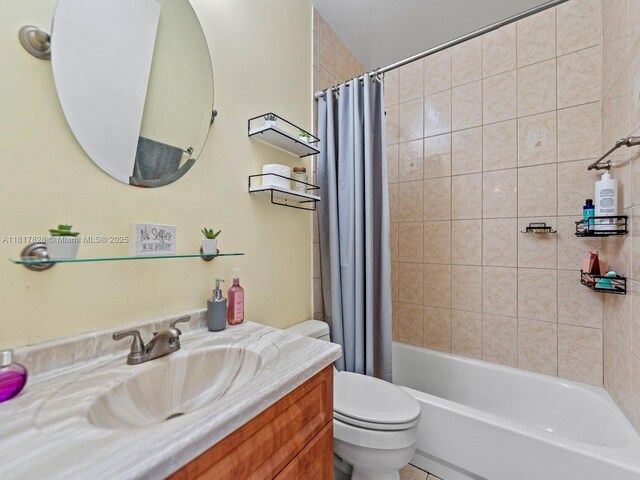 14358 SW 175th Ter, Miami, FL 33177 - bathroom with vanity, toilet, and shower / bathtub combination with curtain