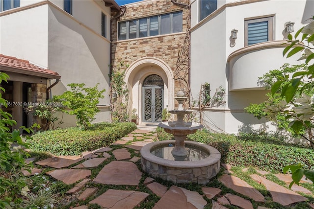 9801 SW 60th Ct, Pinecrest, FL 33156 - entrance to property with stone siding and stucco siding