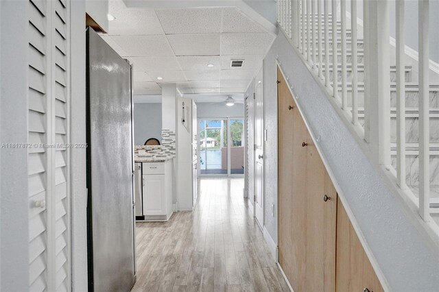 1449 NW 122nd Ter, Pembroke Pines, FL 33026 - hall featuring a drop ceiling and light wood-style floors