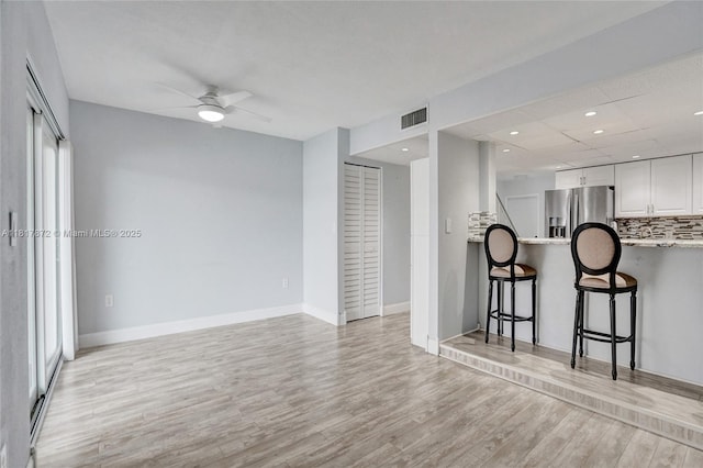 1449 NW 122nd Ter, Pembroke Pines, FL 33026 - living room featuring ceiling fan, light wood-style flooring, and recessed lighting