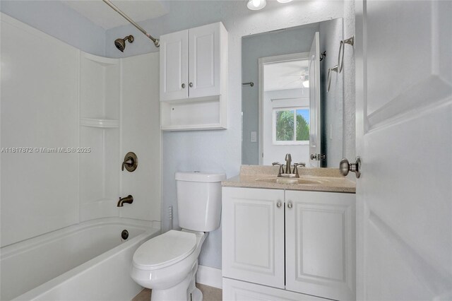 1449 NW 122nd Ter, Pembroke Pines, FL 33026 - bathroom featuring shower / bath combination, vanity, and a ceiling fan