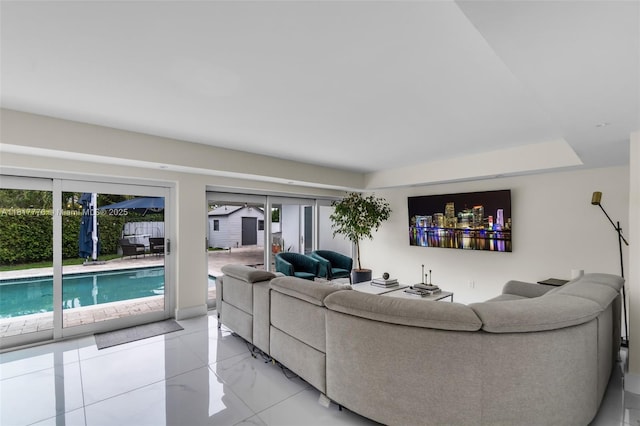 10223 SW 17th St, Miami, FL 33165 - living area featuring light marble finish flooring