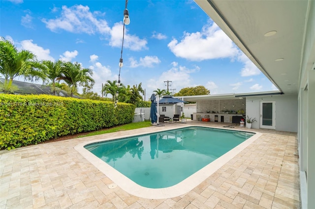 10223 SW 17th St, Miami, FL 33165 - view of swimming pool with a patio and a fenced backyard