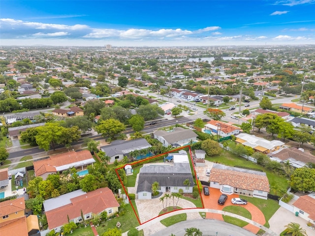 10223 SW 17th St, Miami, FL 33165 - aerial perspective of suburban area featuring property boundaries highlighted