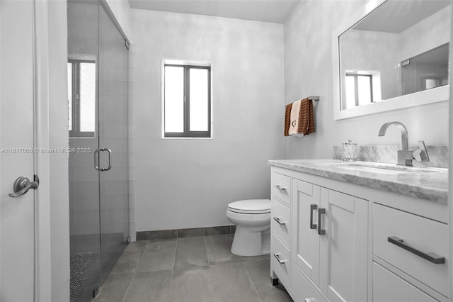 13317 NW 8th Ct, Sunrise, FL 33325 - bathroom featuring vanity, healthy amount of natural light, a stall shower, and toilet