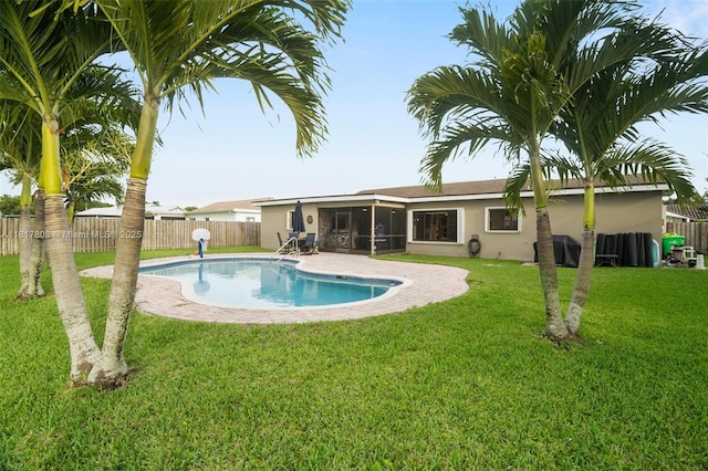 13317 NW 8th Ct, Sunrise, FL 33325 - view of pool featuring a sunroom and a patio area