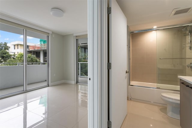 1150 101st St Unit 303, Bay Harbor Islands, FL 33154 - full bath with plenty of natural light, tile patterned flooring, vanity, and enclosed tub / shower combo