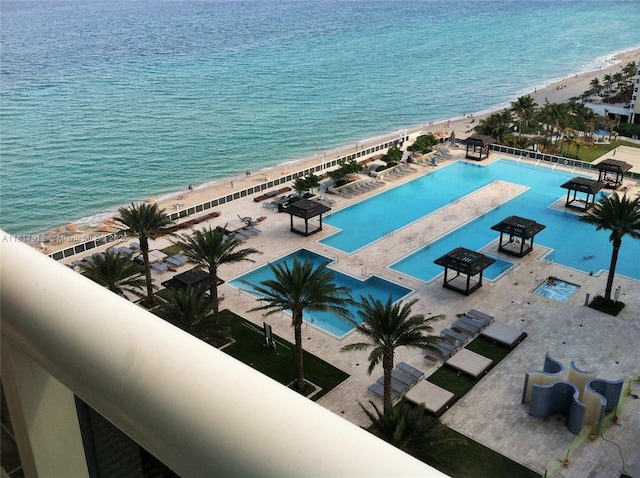 1830 S Ocean Dr Unit 1705, Hallandale Beach, FL 33009 - drone / aerial view of a pool and extended coastline